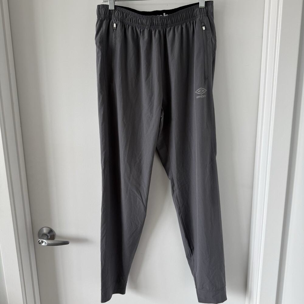 Umbro Jogger Training/Soccer/Exercise Pants Zip‎ Pocket Gray Mens Medium